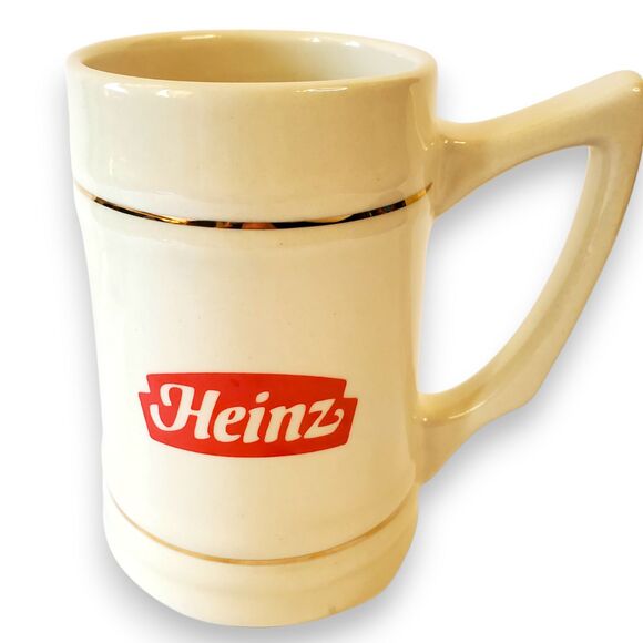 Heinz Chef Francisco Stein Mug Ceramic Gold Trim Vintage Collectible Advertising - Picture 1 of 8